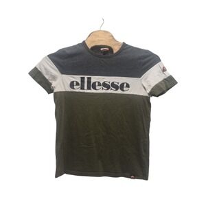 Ellesse Black Tee BlockBrescia Short Sleeve T-Shirt Men U.S. Medium